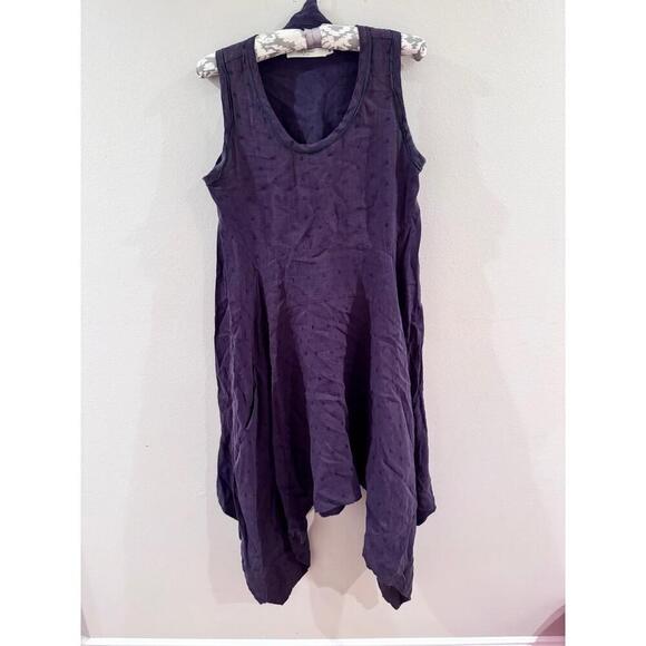 Draped 100% Linen Belted Dress Medium Lagenlook Artsy Designer 7115 By Szeki NY - Picture 1 of 13